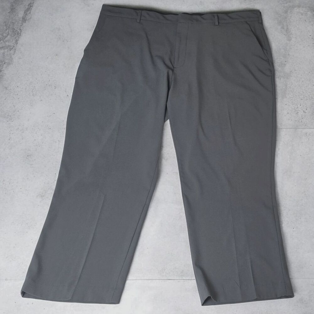 Van Heusen Men's Big & Tall Flex Fit 46x29 Stain Shield Straight Leg Pants Gray